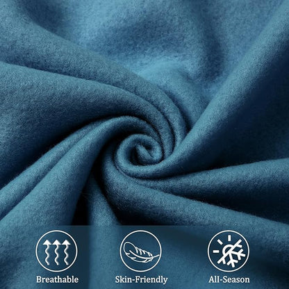 Kinlop Fleece Blanket Bulk 60 x 50 Inch Soft Lightweight Fleece Cozy Blanket Warm Throw Plush Pet Throw for Bed Couch Sofa Home Office Wedding Gifts Travel Camping(Dark Blue)