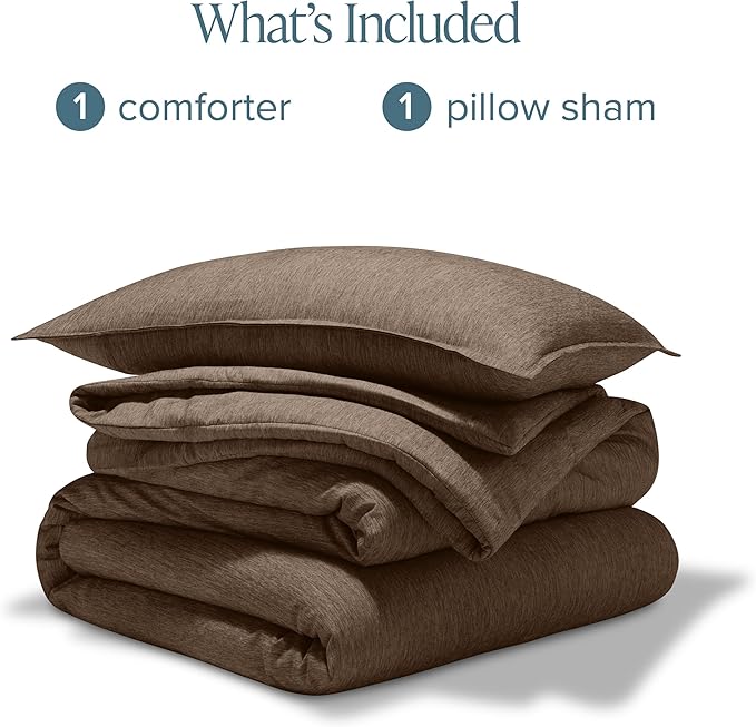 Bare Home Comforter Set - Twin/Twin Extra Long - Ultra-Soft - Goose Down Alternative - Premium 1800 Series - All Season Warmth Comforter (Twin/Twin XL, Heathered Taupe)