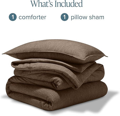 Bare Home Comforter Set - Twin/Twin Extra Long - Ultra-Soft - Goose Down Alternative - Premium 1800 Series - All Season Warmth Comforter (Twin/Twin XL, Heathered Taupe)