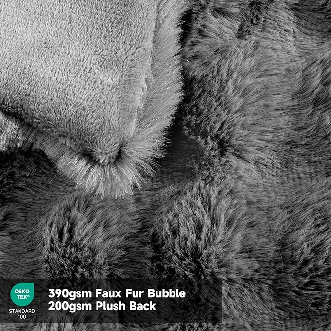 Heated Blanket Electric Queen- 84"x90" Soft Thick Bubble Electric Blanket for Sofa with 5 Heat Levels & 10 Hours Auto-Off Overheat Protection, Warm Cozy Gifts, Light Grey