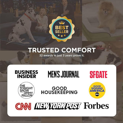 Bedsure Orthopedic Dog Bed Medium Size Dogs - Washable Medium Dog Cat Bed Waterproof, Comfort Pet Couch Sofa with Washable Removable Cover, Pets Bed with Nonskid Bottom, Brown, 28"
