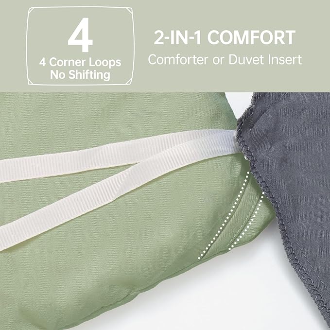 MUXHOMO Green California King Comforter Set, All Season Ultra Soft Down Alternative Bedding - 3 Piece Lightweight Bed Set Includes 1 Comforter (104"x96") and 2 Pillow Shams (20"x36")