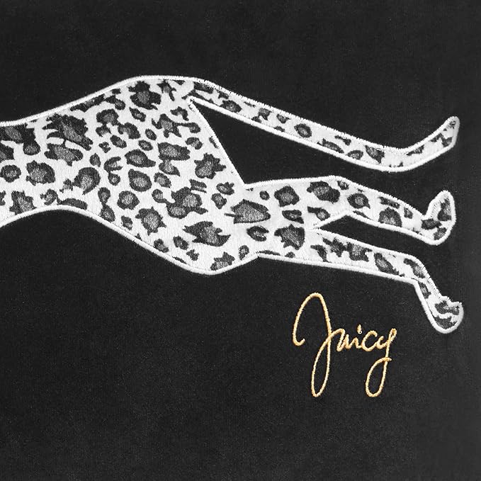 Juicy Couture Reversible Velvet Cheetah Pillow, 18" x 18" Decorative Pillow, Black