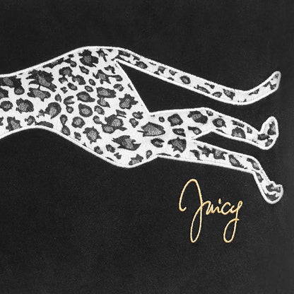 Juicy Couture Reversible Velvet Cheetah Pillow, 18" x 18" Decorative Pillow, Black