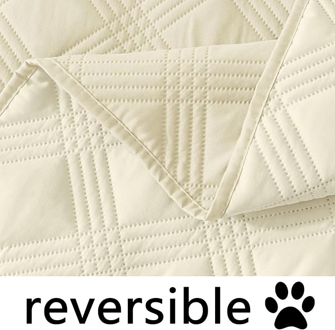 hyha Waterproof Dog Blanket, Reversible Pet Bed Blanket, Soft Sofa Couch Cover for Dogs Washable, Waterproof Pet Couch Covers for Sofa Puppy Cats Furniture Protector(30"x70", Beige/Beige)
