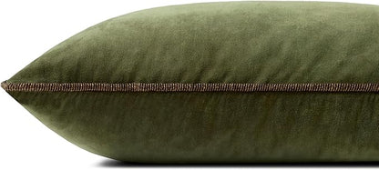Loloi Chris Loves Julia Liza Collection PCJ0020 Dark Green 13'' x 35'' Cover Only Pillow