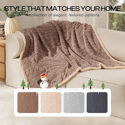 Luciphia Waterproof Pet Blanket, Liquid Pee Proof Dog Blankets for Sofa Bed Couch, Reversible Sherpa Fleece Furniture Protector Cover for Small Medium Large Dogs Cats,Khaki Small（40" x 28"）