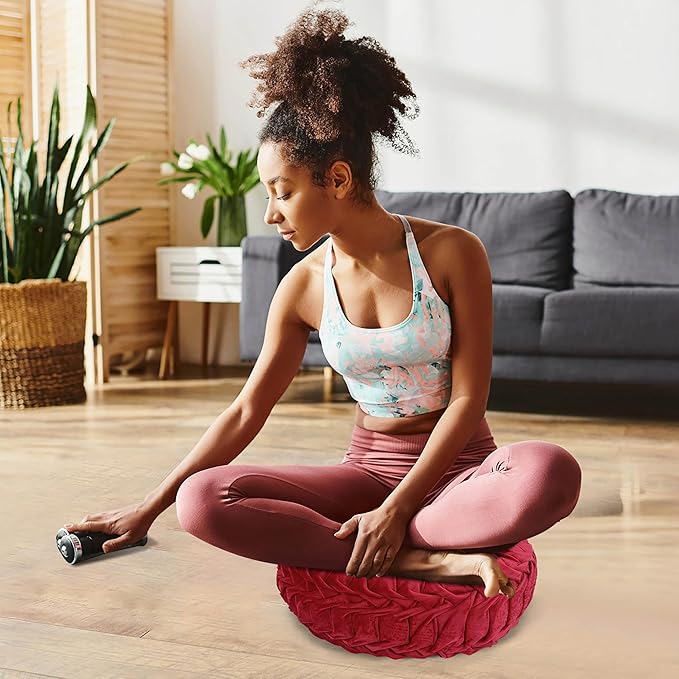 Yerliker 6 Pcs Floor Pillow Cushions 15inch Round Velvet Throw Pillows Colorful Flexible Cushions Alternative Pillows for Couch Chair Living Room Bedroom Home Office Decor(Fall Color)