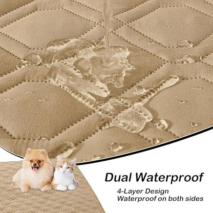 hyha Waterproof Dog Bed Blanket, Soft Pet Blankets, Waterproof Couch Cover for Dogs, Reversible Sofa Covers Washable for Furniture (40x70 Inch, Camel/Beige)