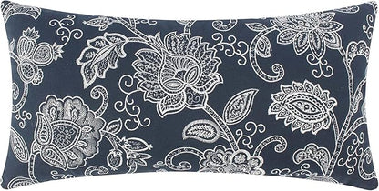 Levtex Home - Aditya - Decorative Pillow (12x24in.) - Floral - Navy and White