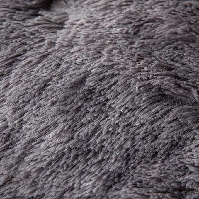 chovy Faux Fur Tie-Dyed Black Gray White Colorful Comforter Sets King - 3PC Bed Set Ultra Soft Plush Flannel Velvet Fluffy Fuzzy Bedding（Comforter x 1 Pillowcases x 2）