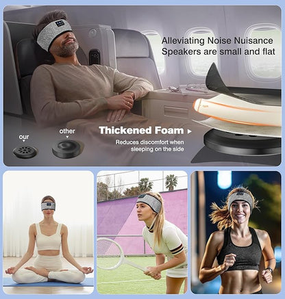 LC-dolida Sleep Headphones Bluetooth, Headband Headphones Earphones Wireless, Sleep Mask for Sleeping, Sports, Gifts, Workout, Jogging, Yoga,Insomnia, Air Travel, Meditation