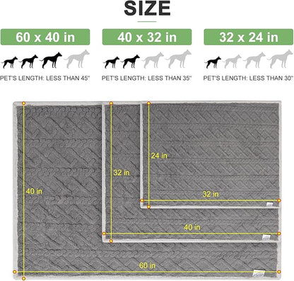 BEAUTYZOO Waterproof Dog Blankets for Medium Large Dogs Washable- Reversable Dog Blanket for Furniture, Sofa, Couch, Crate, Car- Soft Sherpa Dog Throw Plush Pet Bed Blanket Cat Puppy, 32"x40" Grey