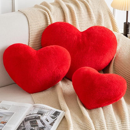 Xiashrk Heart Pillow, Heart Shaped Pillow for Bed Couch, Soft Decorative Heart Throw Pillow, Cute Decorate Pillows, Heart Pillows for Bedroom Living Room (Red, Mini 12.9"x9.8")