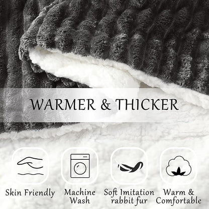 Electric Blanket Heated Throw Blanket, Super Soft Flannel & Sherpa Electric Throw Blanket with 6 Fast Heating Levels, 4 Hours Auto Off & OverHeat Protection, Machine Washable, 50'' X 60'', Dark Gray