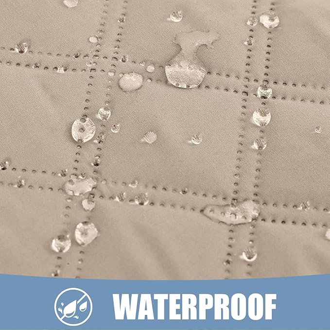 Smiry Waterproof Dog Bed Cover Pet Blanket, Soft Washable Dog Blanket for Furniture Bed Couch Sofa Reversible, Checkered (40"x80", Taupe/Beige)