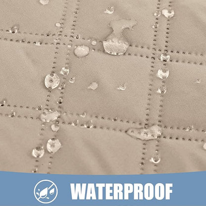 Smiry Waterproof Dog Bed Cover Pet Blanket, Soft Washable Dog Blanket for Furniture Bed Couch Sofa Reversible, Checkered (40"x50", Taupe/Beige)