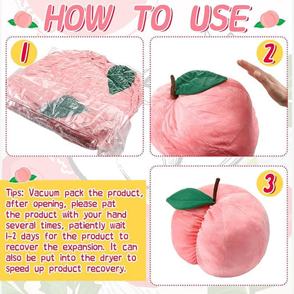 Peach Plush Decorative Gift Cute Fruit Plush Pillow Kawaii Hugging Plushies Soft Novelty Cushion Seat Home Room Decor