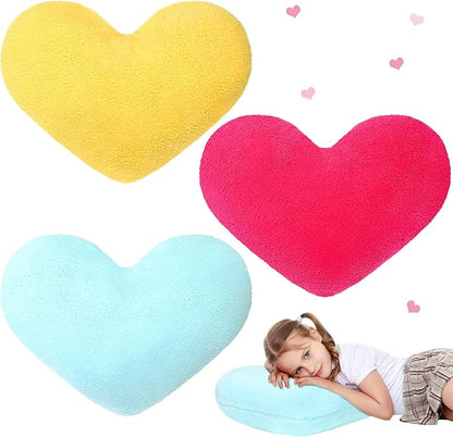 Unittype Heart Shaped Pillow Plush Cute Fluffy Cushion Heart Throw Pillow Decorative Back Cushions Women Gifts for Living Dining Room Bed Sofa, 15.75 Inch(Rose Red, Blue, Yellow)