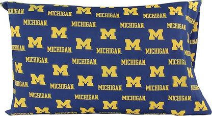 College Covers Everything Comfy Michigan Wolverines Pillowcase Pair, King, 20" x 40", Includes 2 King Pillowcases
