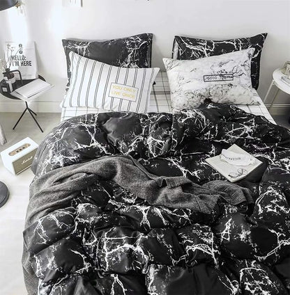 Cottonight Black Marble Comforter Set King Black and White Bedding Comforter Sets Modern Abstract Gothic Blanket Quilts Breathable Soft Bedding Comforter Set for Women Men Adults Teens King Bed