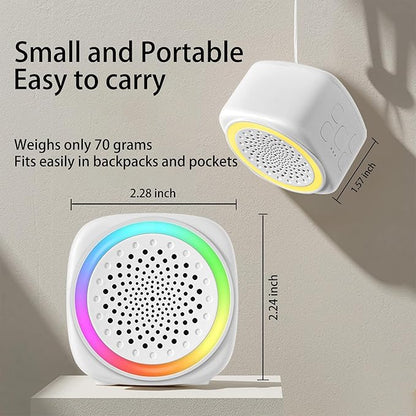 Portable Sound Machine for Baby Adults Travel, 26 Nature Sounds, 9 Color Night Light, Adjustable Volume, 3 Timers Memory Function Mini White Noise Sound Machine for Sleeping Office Privacy Hotel Gift