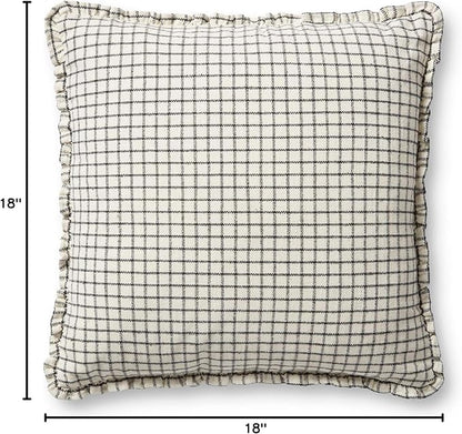 Loloi Chris Loves Julia Dinah Collection PCJ0012 Ivory/Black 18'' x 18'' Cover w/Poly Pillow