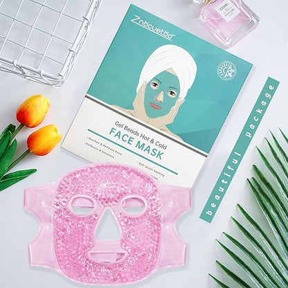 ZNÖCUETÖD Face Ice Mask Facial Ice Packs Gel Hot Cold Compress for Post Oral, Dental, Nose,Facelift Plastic Cosmetic & Laser Surgery Recovery Puffiness Swelling Dark Circles & Headaches Gift for Women