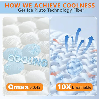 Cooling Pillows Standard Size Set of 2, Memory Foam Pillows with Zipper, Firm Bed Pillows Adjustable for Hot Side Back Stomach Sleepers