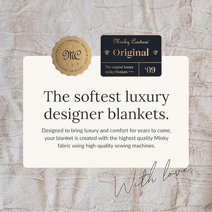 Minky Couture Sorbet Blanket - Ultra-Soft Throw for Silky Smooth Comfort - Premium Decorative Throw - Midweight, Breathable Fabric - Machine Washable Monster, Almond Croissant