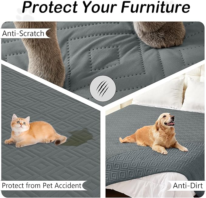 hyha Waterproof Dog Blanket, Soft Dog Bed Cover Pet Blankets, Waterproof Sofa Couch Cover for Dogs Washable, Reversible Pet Couch Covers for Sofa Furniture (40x80 Inch, Dark Grey/Dark Grey)
