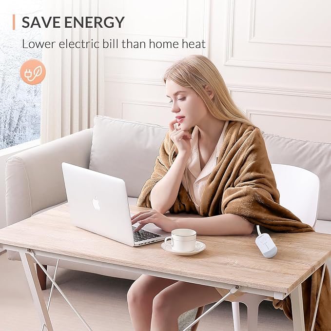 HOMLYNS LuxeHeat Heated Blanket Electric Blanket, Soft Flannel Sherpa Heated Throw, Heating Blanket with 5 Heat Settings, 3 hrs Timer Auto Shut Off (50x60 inches, Coffee)