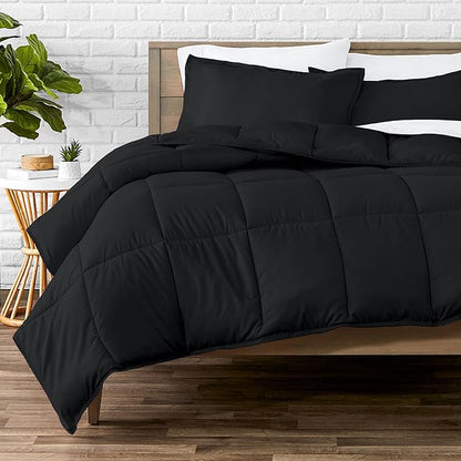 Bare Home Comforter Set - Oversized Queen Size - Ultra-Soft - Goose Down Alternative - Premium 1800 Series - All Season Warmth (Oversized Queen, Black)