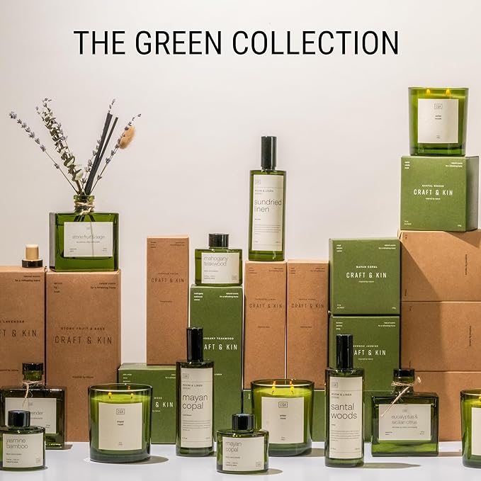 Craft & Kin Reed Diffuser Set Oakwood, Mahogany & Vetiver, Reed Diffusers for Home, Fragrance Diffuser Sticks, Oil Diffuser Sticks, Oil Diffuser with Sticks, Reed Diffuser for Men