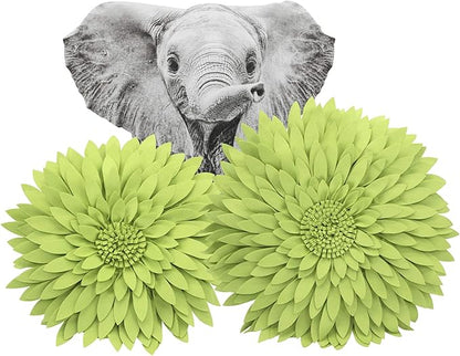 Contempo Lifestyles 3D Daisy Flower Decorative Pillow, Plush Polyester Faux Wool, 18" Flower, 16" Pillow with Insert, Solid Lime