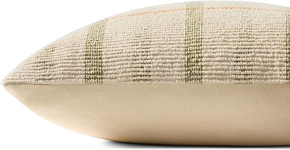 Loloi II Collection PLL0175 Ivory/Green 20'' x 20'' Cover w/Poly Pillow