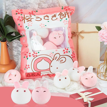 Civaner Cute Plush Pillow Kawaii Room Decor Throw Pillow Removable Stuffed Animal Fluffy Christmas Home Decor Gifts(Bunny)