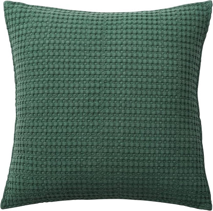 Levtex Home - Mills Waffle - Decorative Pillow - Poly Filled - Forest Green - Sham Size (20 x 20in.)
