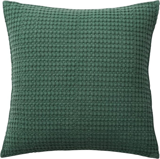 Levtex Home - Mills Waffle - Decorative Pillow - Poly Filled - Forest Green - Sham Size (20 x 20in.)