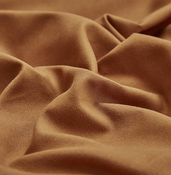 KAREVER Pumpkin Color Comforter Sets Cinnamon Color Bedding Set King 3 PCs Pumpkin Comforter Sets Women Breathable Soft Burnt Orange Bedroom Collection Solid Rust Color Adults Pumpkin Bedding King