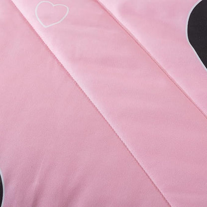 Caressma Love Pattern Girls Pink Comforter Set Full Size, Blush Pink Cute Love Heart Sexy Comforter Bedding Set for All Seasons, Geometric Microfiber 3 Pieces Comforter Set with Pillowcases