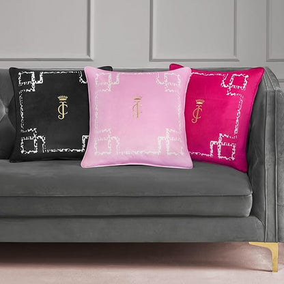 Juicy Couture Decorative Accent Throw-Pillows, 20"x20", Lattice Hot Pink