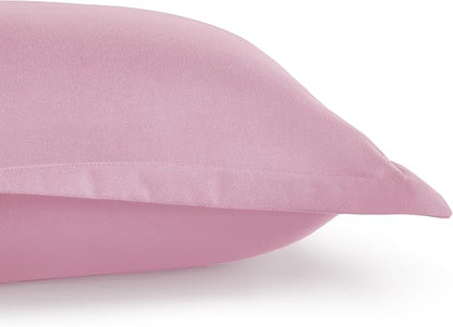 Amazon Basics 2-Piece Soft Microfiber Kid's Comforter and Pillow Sham Set, Twin, Light Pink, Solid