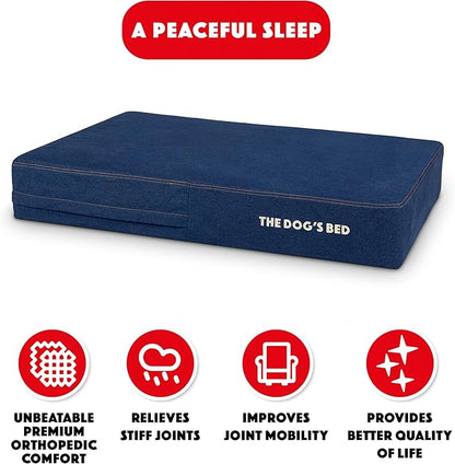 The Dog’s Bed Orthopedic Memory Foam Dog Bed Mattress, Oxford Fabric, Real Blue Denim, L, 6-Inch