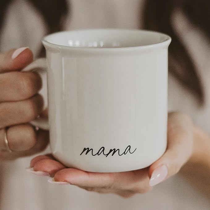 Sweet Water Decor Mama Campfire Mugs - 11oz Cute Coffee Mugs for Hot & Cold Drinks - Dishwasher & Microwave Safe - Ceramic Travel Mug - Ideal Tea and Espresso Mug