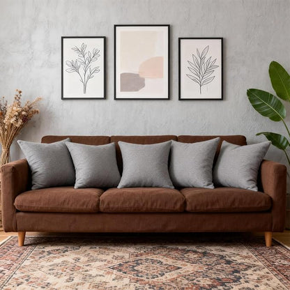 Decorative Couch Pillow Covers SofaThrow pillows with inserts included Bohemian-Style Country Cushion Cover Suitable for Beds, Sofas, Living Rooms, and Home Decor 2pack 18X18 inch.(Seagull Grey)