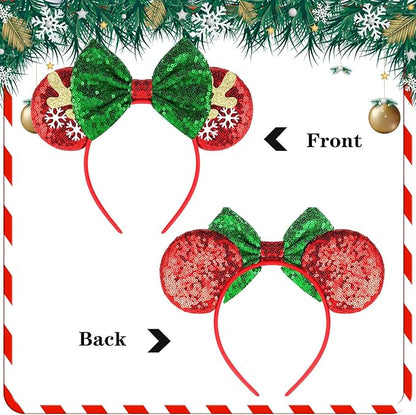 Mouse Ear Headbands,Sparkle Mouse Ears Headband for Women Girls Cartoon Princess Costume Cosplay Decoration (TG-Rudolph)