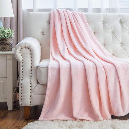 Bedsure GentleSoft Fleece Blankets Queen Size Pink - Valentines Blanket Soft Lightweight Plush Fuzzy Cozy Luxury Throw Microfiber 90x90 inches