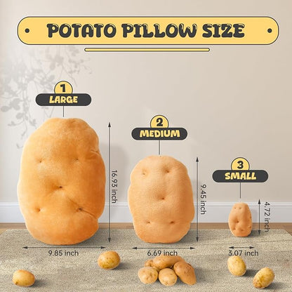 Marble Empire Potato Pillow Stuffed 3D Simulation Potato Throw Pillow Decorative Vegetable Plush Toy Soft Food Plushie(9.45inch)