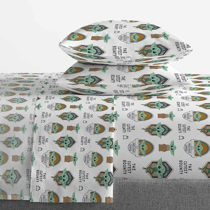 Jay Franco Star Wars The Mandalorian The Child 5 Piece Full Bed Set - Includes Reversible Comforter & Sheet Set - Bedding Features Baby Yoda - Super Soft Fade Resistant Microfiber